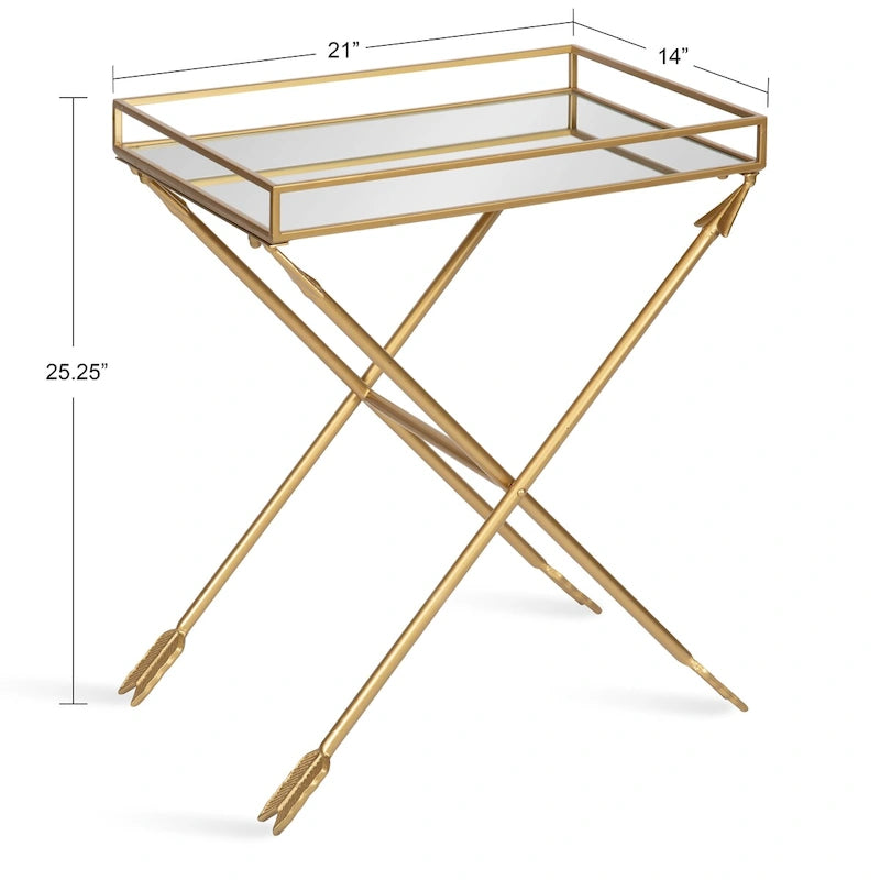 Table d'appoint en métal – Table d'appoint géométrique moderne 21x14x26