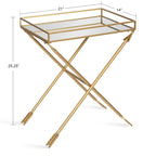 Table d'appoint en métal – Table d'appoint géométrique moderne 21x14x26