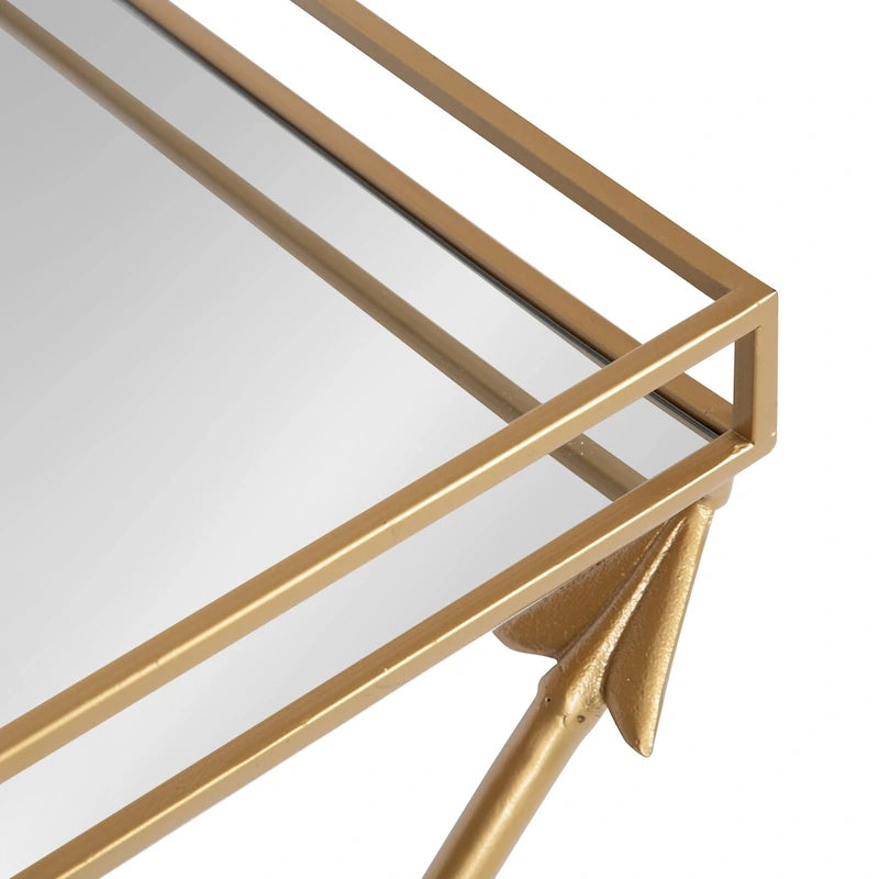 Table d'appoint en métal – Table d'appoint géométrique moderne 21x14x26