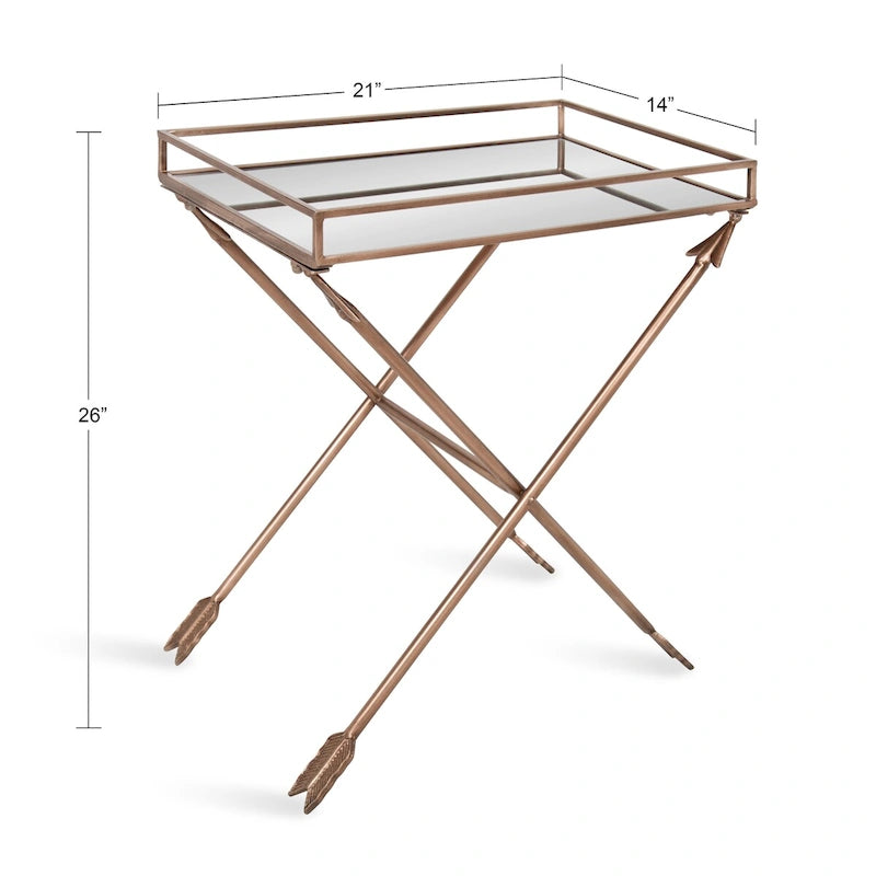Table d'appoint en métal – Table d'appoint géométrique moderne 21x14x26