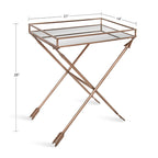 Table d'appoint en métal – Table d'appoint géométrique moderne 21x14x26