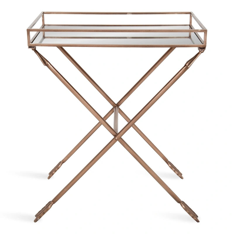 Table d'appoint en métal – Table d'appoint géométrique moderne 21x14x26