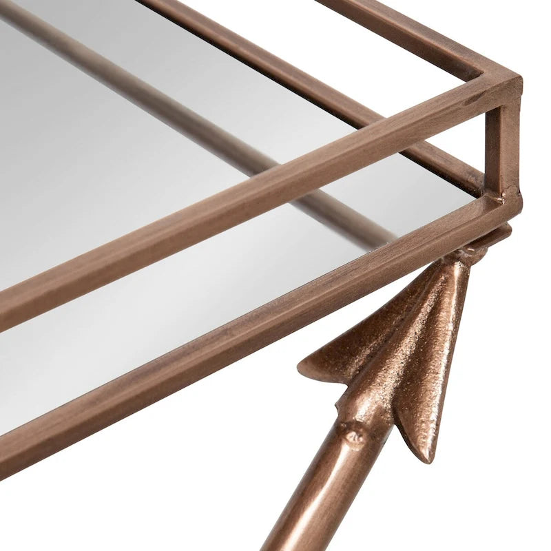 Table d'appoint en métal – Table d'appoint géométrique moderne 21x14x26