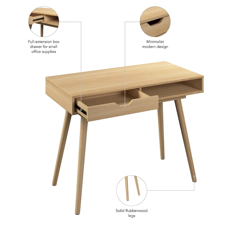 Bureau informatique de 101,6 cm avec rangement – Bureau pour la maison