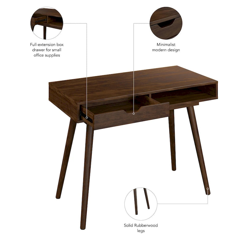 Bureau informatique de 101,6 cm avec rangement – Bureau pour la maison