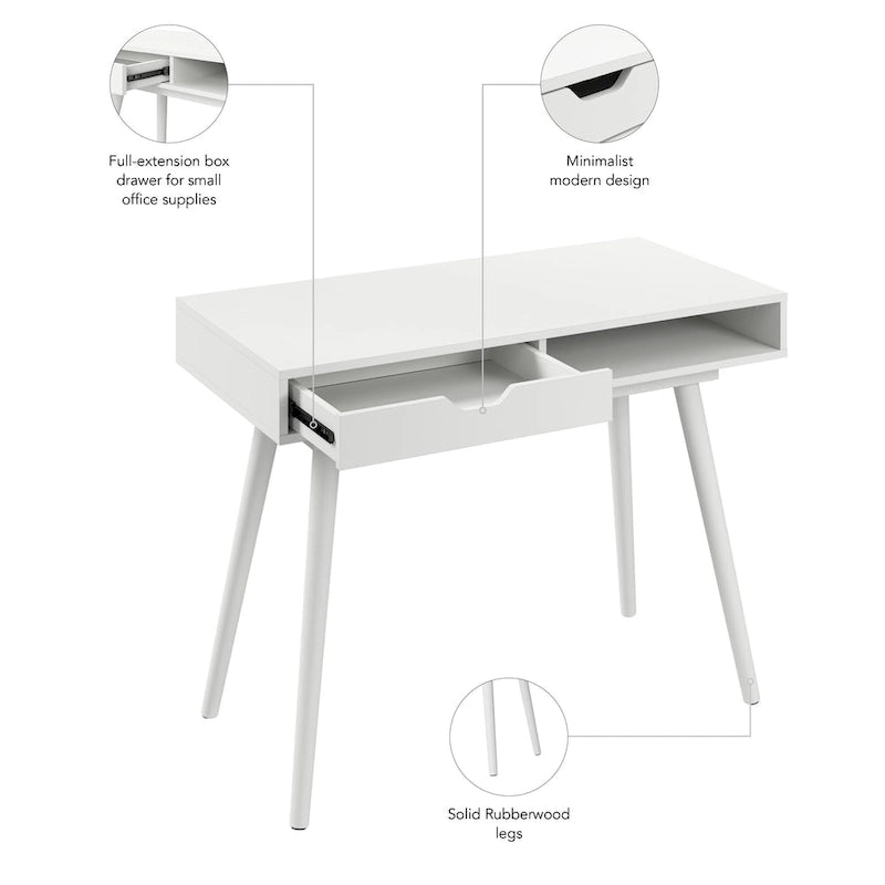 Bureau informatique de 101,6 cm avec rangement – Bureau pour la maison