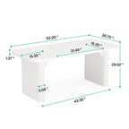 Bureau d'ordinateur 63 pour bureau à domicile, table d'écriture rectangulaire simple pour bureau d'étude ou chambre à coucher