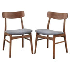 Lot de 2 chaises de salle à manger Buylateral Wave en hévéa massif