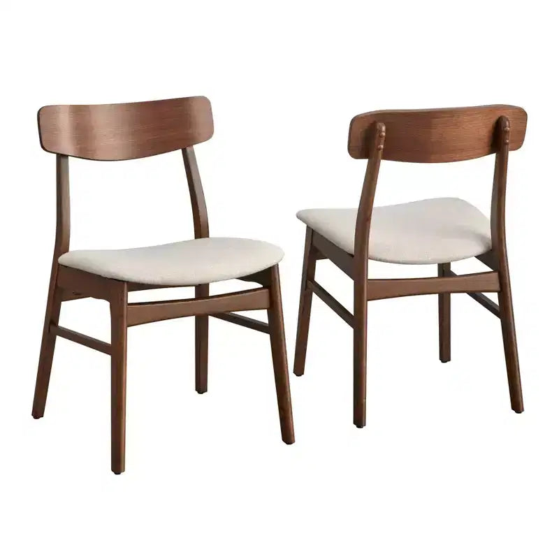 Lot de 2 chaises de salle à manger Buylateral Wave en hévéa massif