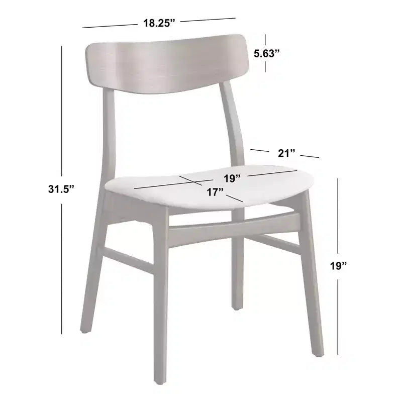 Lot de 2 chaises de salle à manger Buylateral Wave en hévéa massif