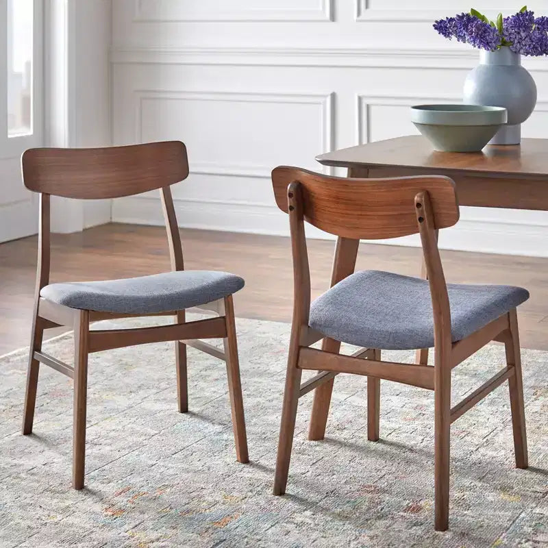 Lot de 2 chaises de salle à manger Buylateral Wave en hévéa massif