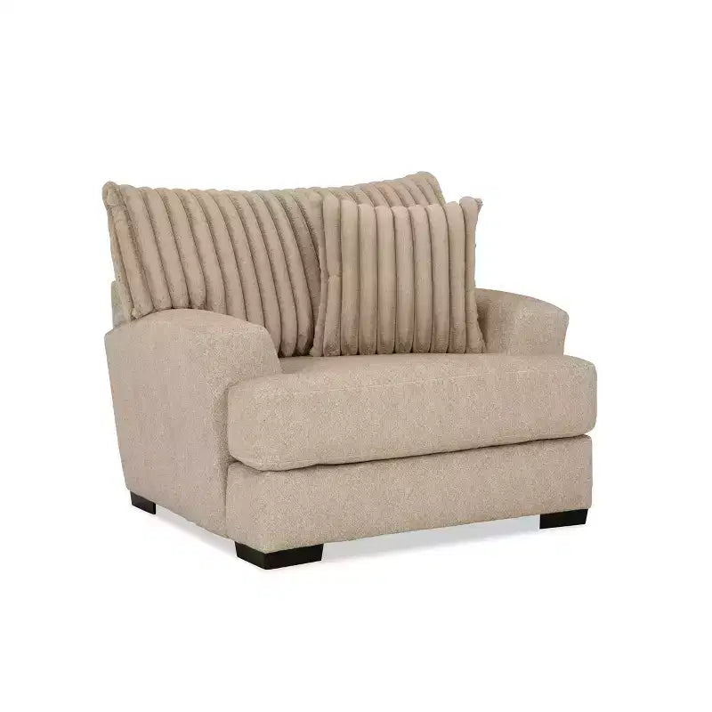 HOMES: Inside + Out Fauteuil d'appoint Telven, revêtement chenille, capitonnage cannelé avec oreiller
