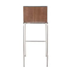 Lot de 2 tabourets de bar LumiSource Mason Mara 76 cm, acier inoxydable, noyer, cuir PU
