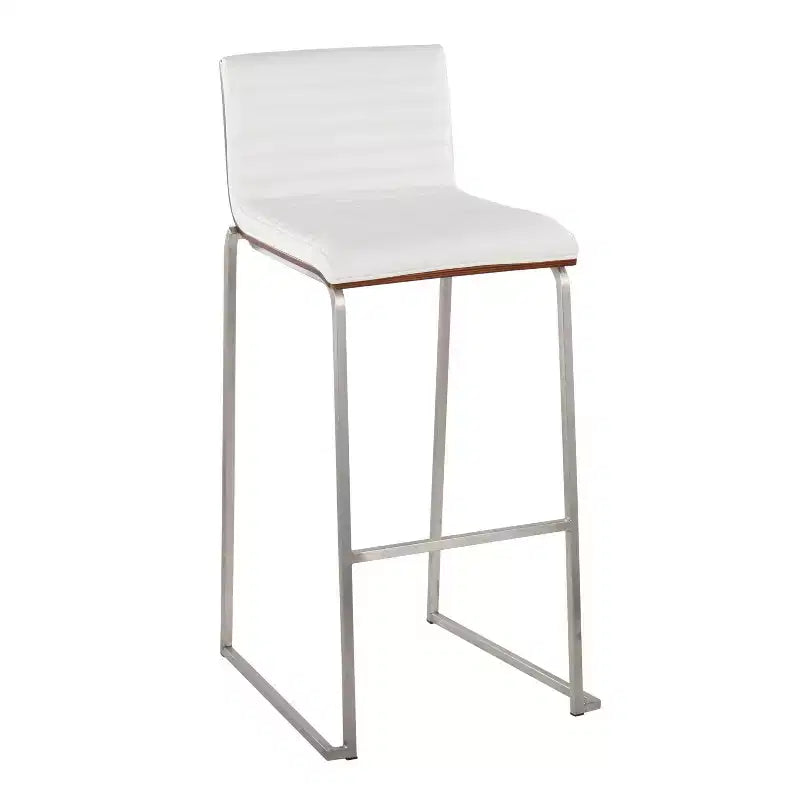 Lot de 2 tabourets de bar LumiSource Mason Mara 76 cm, acier inoxydable, noyer, cuir PU