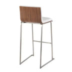 Lot de 2 tabourets de bar LumiSource Mason Mara 76 cm, acier inoxydable, noyer, cuir PU