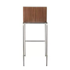 Lot de 2 tabourets de bar LumiSource Mason Mara 76 cm, acier inoxydable, noyer, cuir PU