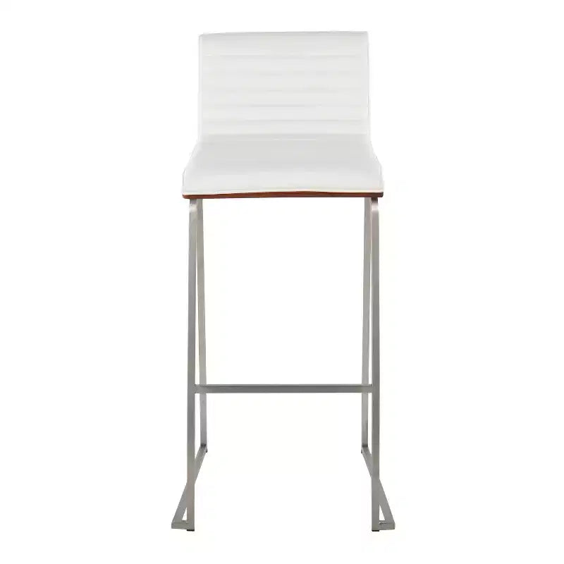 Lot de 2 tabourets de bar LumiSource Mason Mara 76 cm, acier inoxydable, noyer, cuir PU