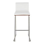 Lot de 2 tabourets de bar LumiSource Mason Mara 76 cm, acier inoxydable, noyer, cuir PU