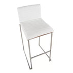 Lot de 2 tabourets de bar LumiSource Mason Mara 76 cm, acier inoxydable, noyer, cuir PU