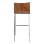 Lot de 2 tabourets de bar LumiSource Mason Mara 76 cm, acier inoxydable, noyer, cuir PU