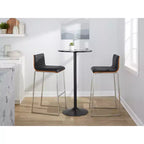 Lot de 2 tabourets de bar LumiSource Mason Mara 76 cm, acier inoxydable, noyer, cuir PU