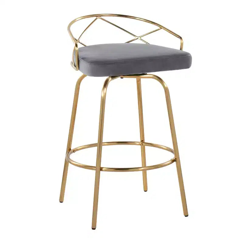 Lot de 2 tabourets de bar hauteur comptoir Charlotte
