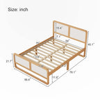 Lit plateforme pleine grandeur en bois massif de style moderne pour enfants