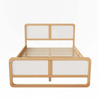Lit plateforme pleine grandeur en bois massif de style moderne pour enfants