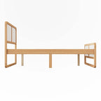 Lit plateforme pleine grandeur en bois massif de style moderne pour enfants