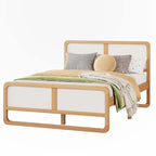 Lit plateforme pleine grandeur en bois massif de style moderne pour enfants