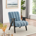 Fauteuil d'appoint moderne en tissu Sherpa Teddy – Cadre en bois Espresso