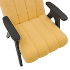 Fauteuil d'appoint moderne en tissu Sherpa Teddy – Cadre en bois Espresso