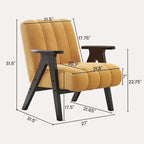 Fauteuil d'appoint moderne en tissu Sherpa Teddy – Cadre en bois Espresso