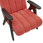 Fauteuil d'appoint moderne en tissu Sherpa Teddy – Cadre en bois Espresso