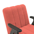 Fauteuil d'appoint moderne en tissu Sherpa Teddy – Cadre en bois Espresso