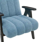 Fauteuil d'appoint moderne en tissu Sherpa Teddy – Cadre en bois Espresso
