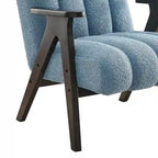 Fauteuil d'appoint moderne en tissu Sherpa Teddy – Cadre en bois Espresso